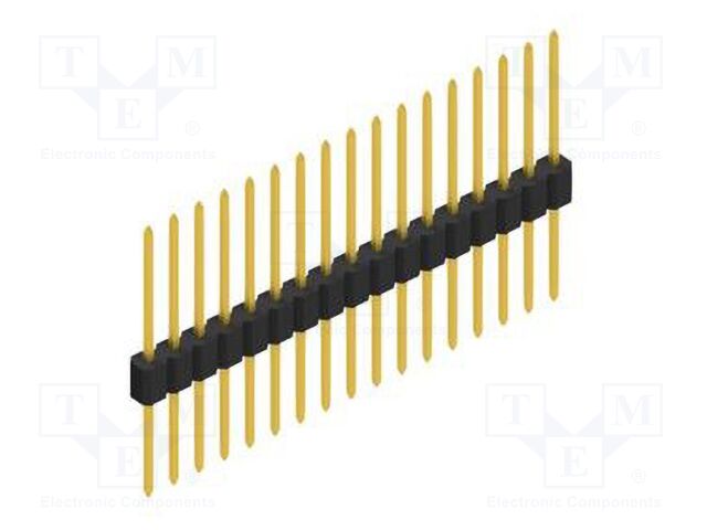 Connector: pin strips; pin header; male; PIN: 17; 1.27mm; THT; 1x17
