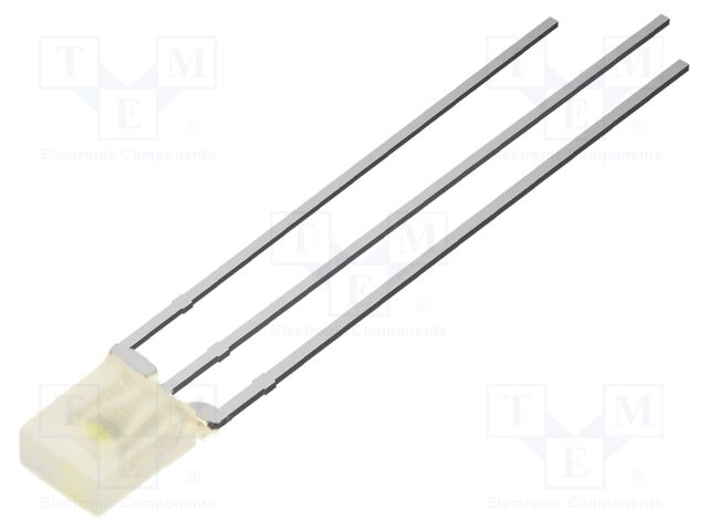 LED; white cold,red; rectangular; 2x4x5mm; bicolour; 500mcd; 100°