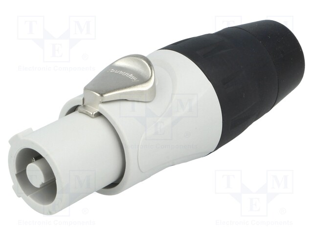 Plug; circular; female; PIN: 3; for cable; 25A; thermoplastic; IP54