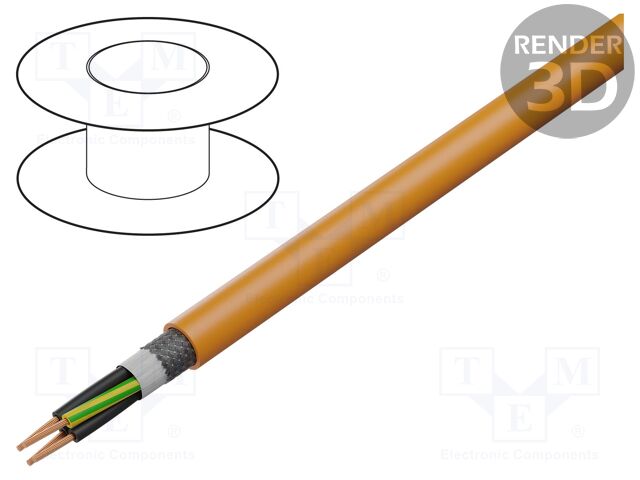 Wire; ÖLFLEX® SERVO FD 781 CY; 4G4mm2; stranded; Cu; PVC; orange