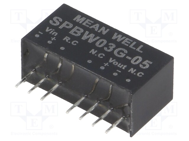 Converter: DC/DC; 3W; Uin: 18÷75V; 5VDC; Iout: 0÷600mA; SIP8; 4.8g