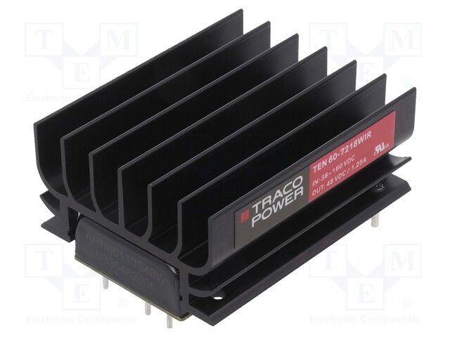 Converter: DC/DC; 60W; Uin: 36÷160V; 48VDC; Iout: 1250mA; 2"x1"