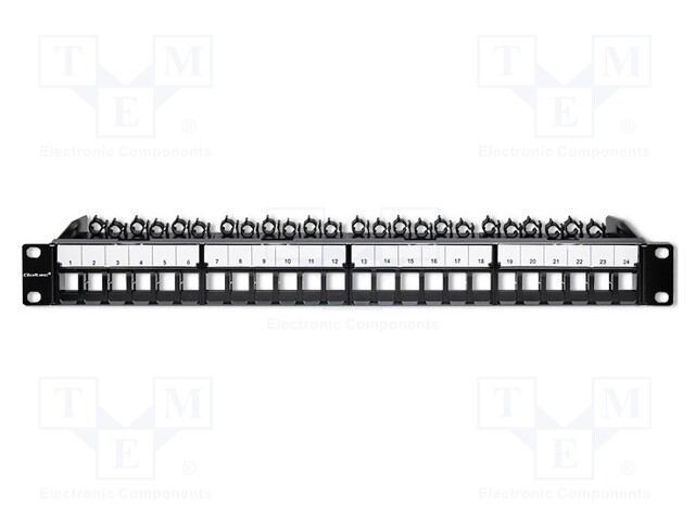 Patch panel; Size: 1U; Number of ports: 24