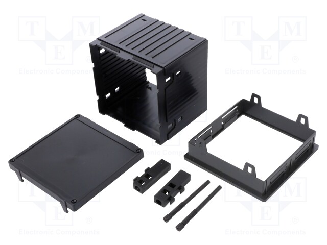 Enclosure: panel; X: 96mm; Y: 96mm; Z: 75mm; ABS + PC,PPO; black