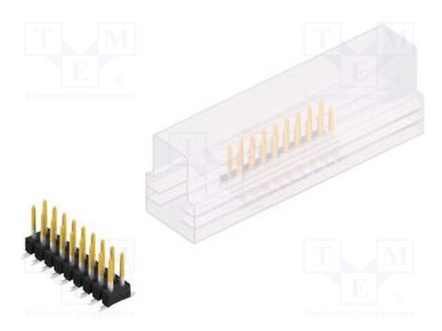 Connector: pin strips; pin header; male; PIN: 18; 2.54mm; SMT; 2x9