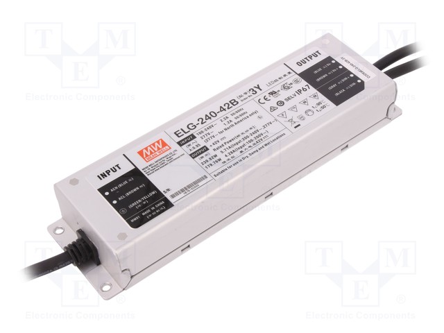 Power supply: switched-mode; LED; 239.82W; 42VDC; 5.71A; IP67