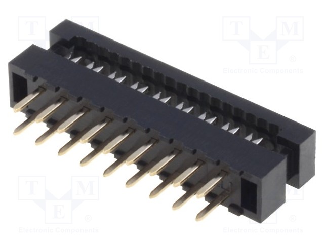 IDC transition; PIN: 18; THT; for ribbon cable; 1mm; Layout: 2x9