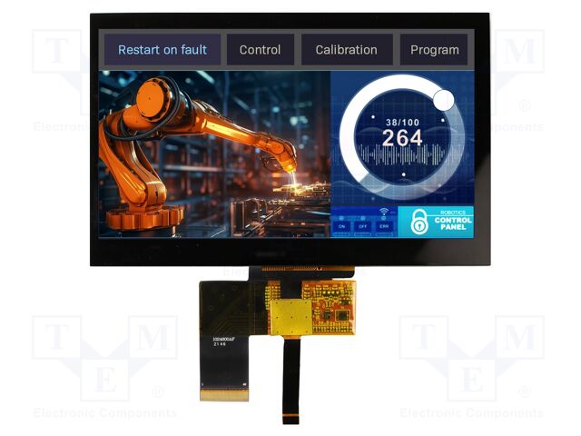 Display: TFT; 1024x600; Illumin: LED; Dim: 165x104x6.2mm; 935cd/m2