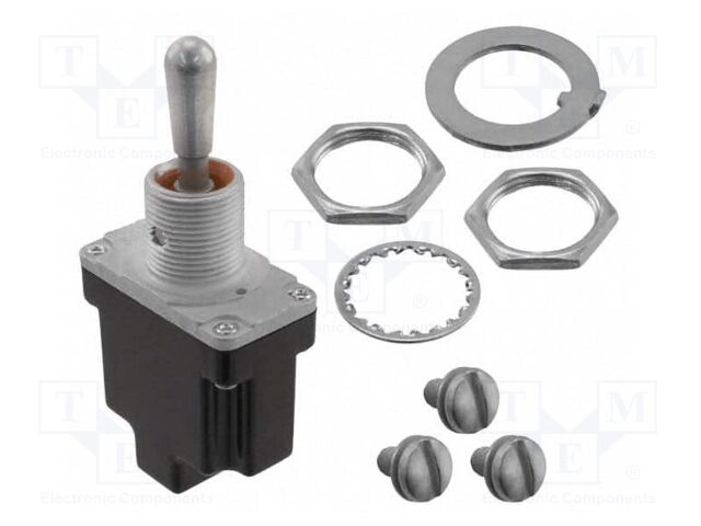 Switch: toggle; Pos: 2; SPDT; ON-ON; 6A/230VAC; 20A/28VDC; -65÷71°C