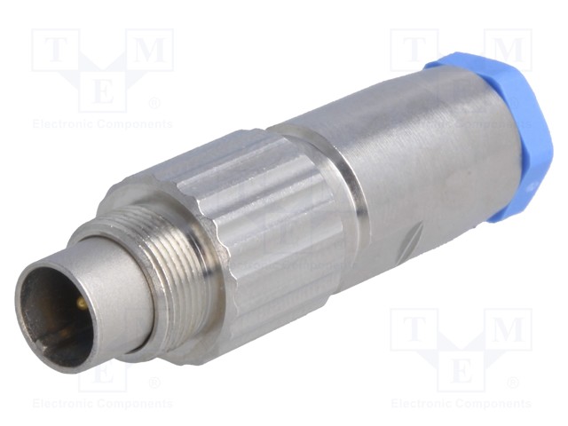 Connector: circular; plug; male; PIN: 5; gold-plated; 3A; IP65; screw