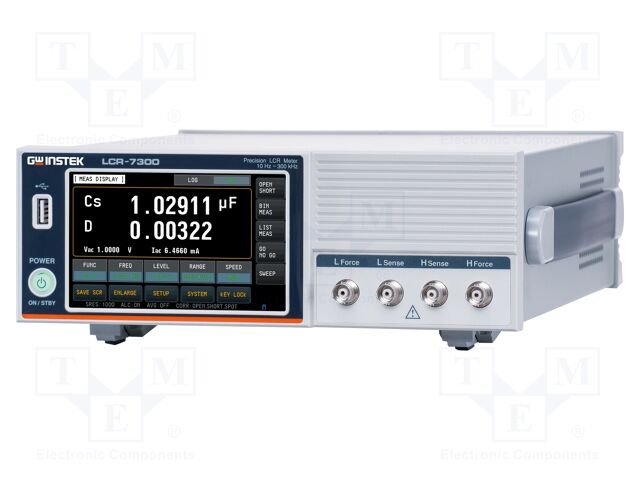 LCR meter; touch screen,colour,LCD 5"; 800x480; 1E-10÷99.9999MΩ