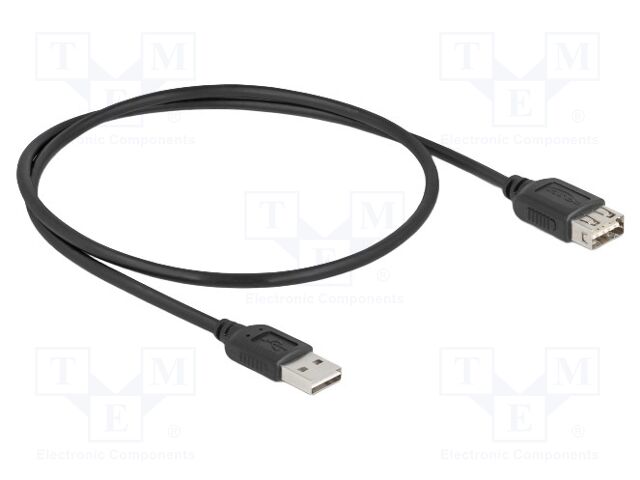 Cable; USB 2.0; gold-plated; 0.5m; black; 24AWG,28AWG; 480Mbps