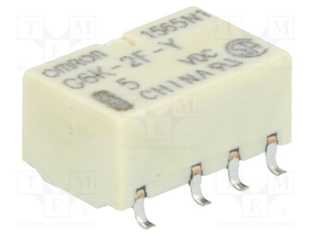 Relay: electromagnetic; DPDT; Ucoil: 5VDC; 0.3A/125VAC; 1A/30VDC
