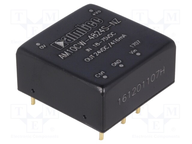 Converter: DC/DC; 10W; Uin: 18÷75V; 24VDC; Iout: 0.41A; 1"x1"; 15g