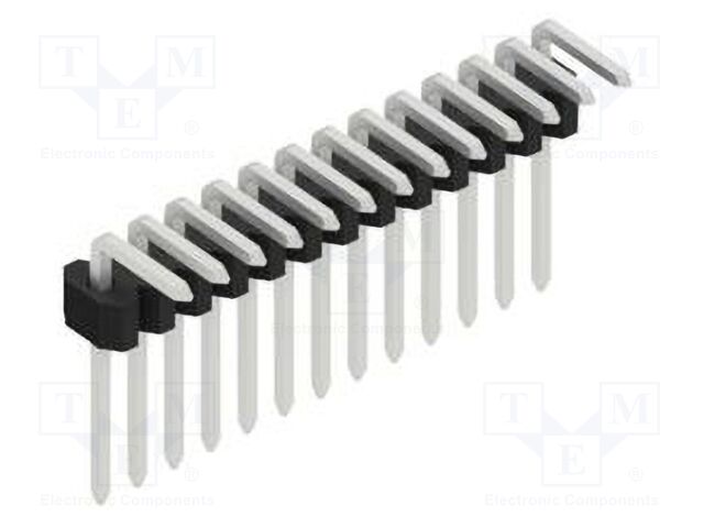Connector: pin strips; pin header; male; PIN: 13; 1.27mm; THT; 1x13