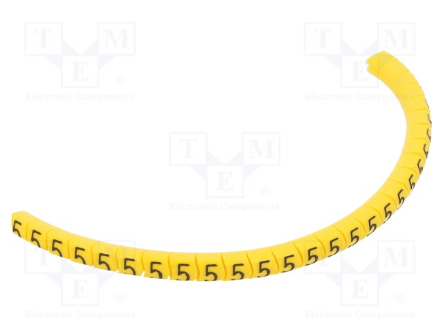 Markers for cables and wires; Label symbol: 5; 1.3÷3mm; PVC; PA