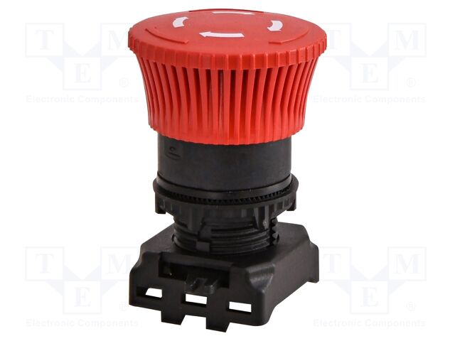 Switch: push-button; 22mm; Stabl.pos: 1; red; IP65; mushroom; E