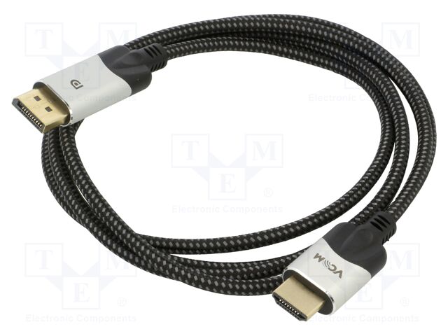 Cable; DisplayPort plug,HDMI plug; textile; 1.8m; black