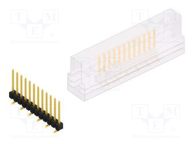 Connector: pin strips; pin header; male; PIN: 12; 2.54mm; SMT; 1x12