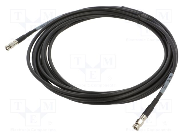 Cable; 5m; Micro BNC male,both sides; shielded; black; straight