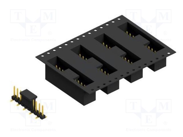 Connector: pin strips; pin header; male; PIN: 10; 2.54mm; SMT; 1x10