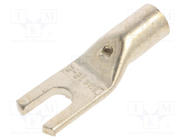 Tip: fork; M5; 16mm2; crimped; for cable; non-insulated; tinned