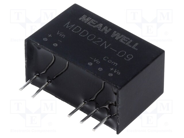 Converter: DC/DC; 2W; Uin: 21.6÷26.4V; Uout: 9VDC; Uout2: -9VDC; SIP7