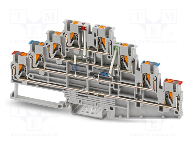 Splice terminal: rail; PT; 18A; 500V; push-in; PA; 0.14÷4mm2; ways: 4