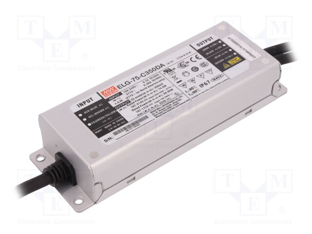 Power supply: switched-mode; Communication: DALI; LED; 74.9W; IP67