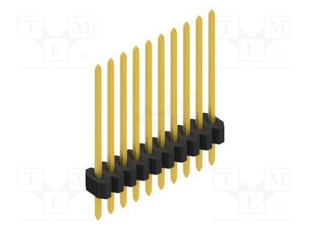 Connector: pin strips; pin header; male; PIN: 10; 1.27mm; THT; 1x10