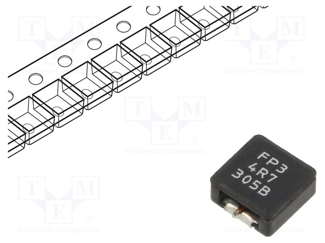 Inductor: wire; SMD; 4.7uH; Ioper: 3.23A; Isat: 4.2A; 7.25x6.7x3mm