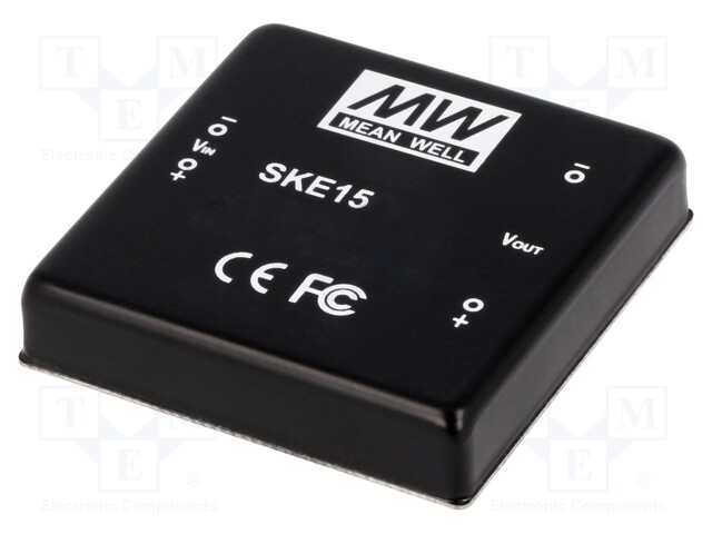 Converter: DC/DC; 15W; Uin: 9÷18V; 12VDC; Iout: 1250mA; 2"x2"; 65g