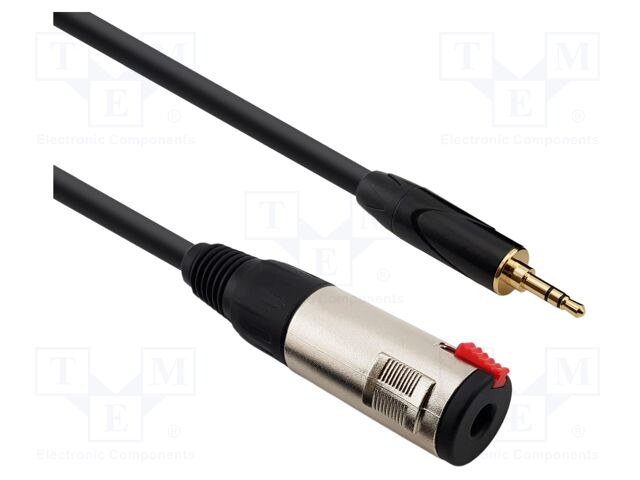 Cable; Jack 3.5mm plug,Jack 6,3mm socket; 7m; black; Øcable: 6mm