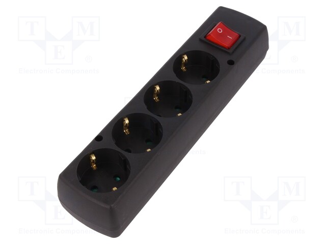 Connector: AC supply; splitter; Layout: 2P+PE; black; 250VAC; 16A