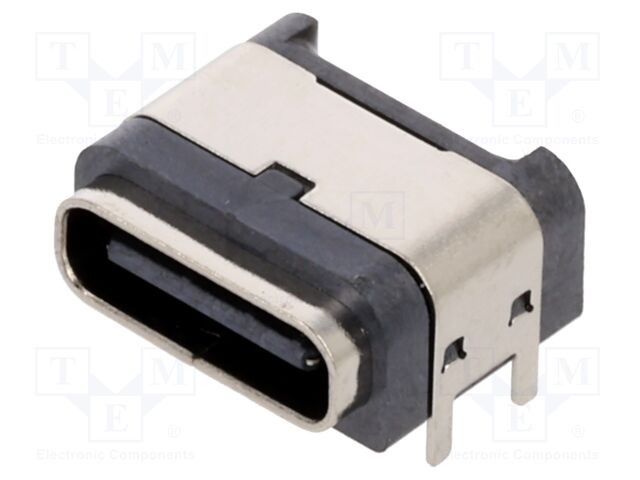 Connector: USB C; socket; SMT; PIN: 6; top board mount; IP67; 3A