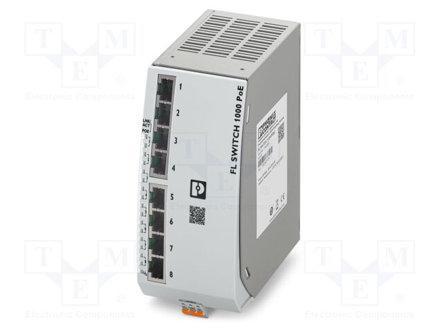 Switch PoE Ethernet; unmanaged; Number of ports: 8; 46÷57VDC
