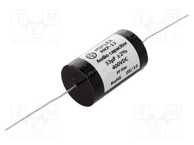 Capacitor: polypropylene; 33uF; 400VDC; ±2%; Ø35.9x67mm; -25÷85°C