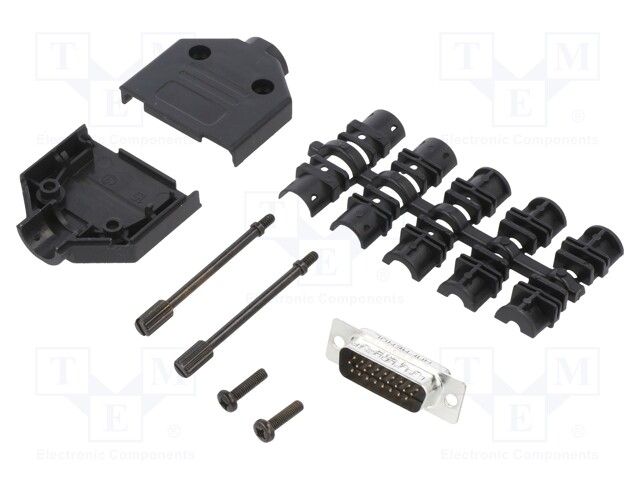 D-Sub HD; PIN: 26; male; unshielded; straight; soldering; for cable