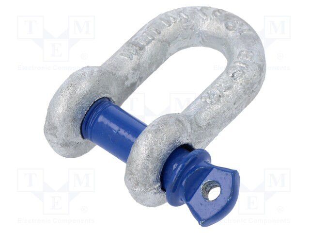 Dee shackle; steel; for rope; zinc; Size: 1/4",6mm