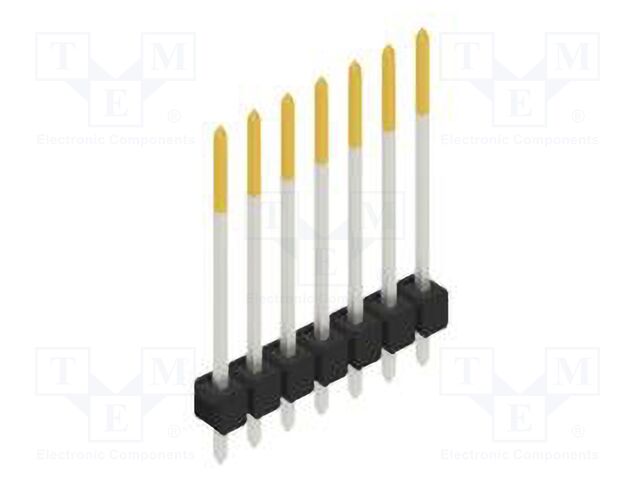 Connector: pin strips; pin header; male; PIN: 7; 2.54mm; THT; 1x7