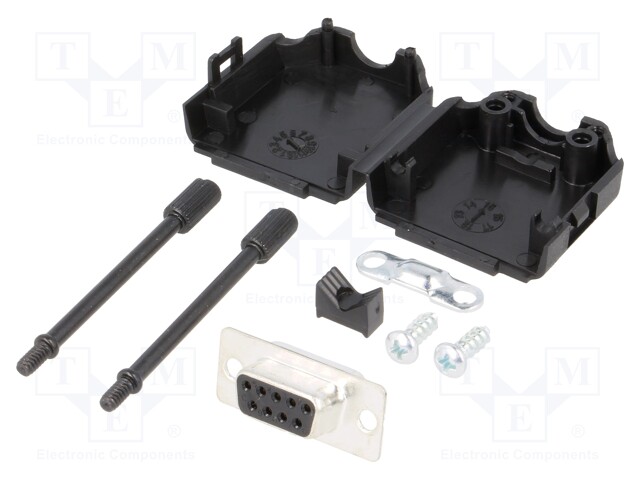 D-Sub; PIN: 9; plug; female; stamped and formed contacts; straight