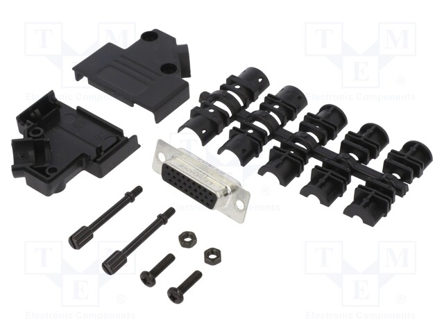 D-Sub HD; PIN: 26; female; unshielded; angled 45°; soldering