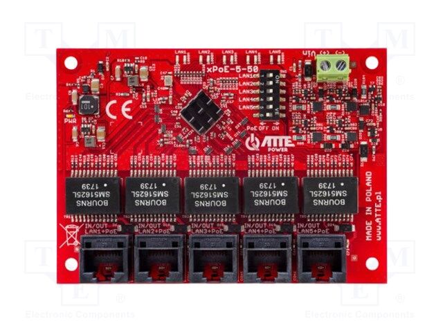 Switch PoE Ethernet; Number of ports: 5; 10Mbps,100Mbps,1Gbps