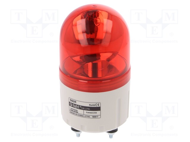 Signaller: lighting; rotating light; red; Series: S60; 24VDC; IP44