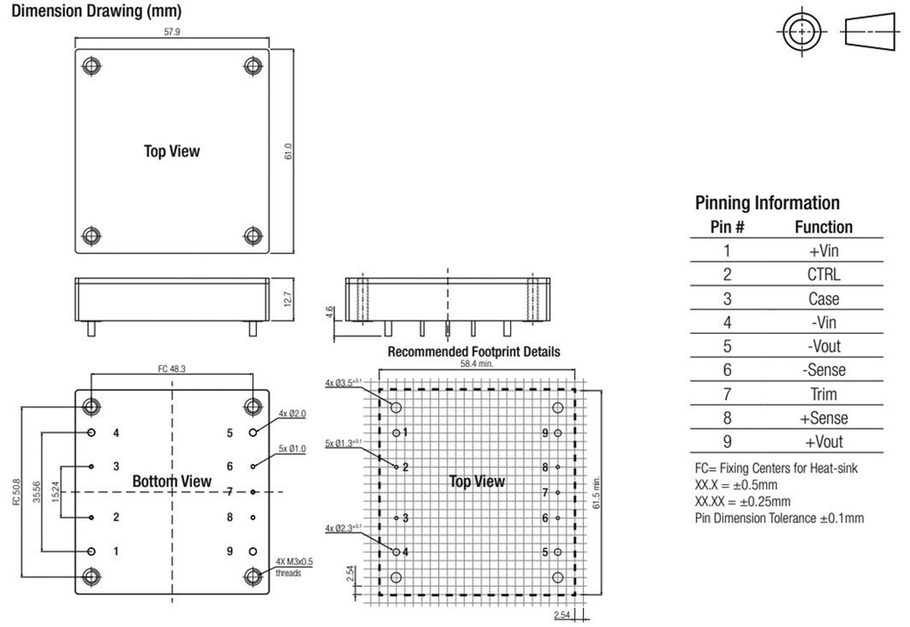 Converter: DC/DC; 150W; Uin: 9÷75V; Uout: 28VDC; Iout: 5357mA; 109g