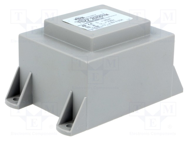 Transformer: encapsulated; 20VA; 230VAC; 6V; 3.33A; Mounting: PCB