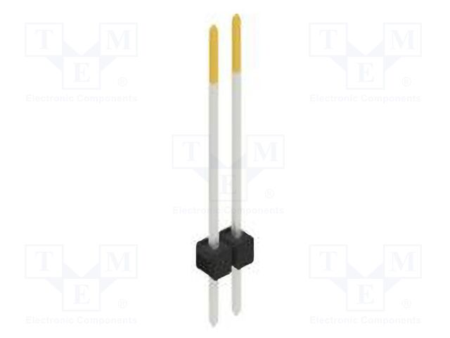 Connector: pin strips; pin header; male; PIN: 2; 2.54mm; THT; 1x2