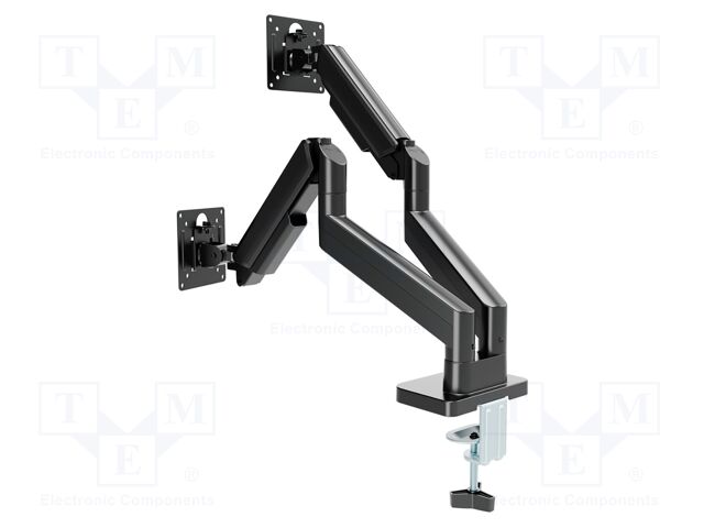 Holder; 10kg; 17÷32"; black; 75x75mm,100x100mm; monitor x2