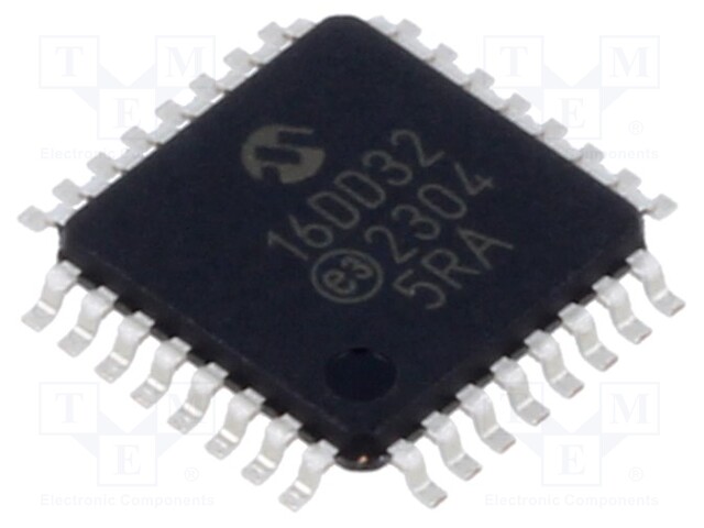 IC: AVR microcontroller; EEPROM: 256B; SRAM: 2kB; Flash: 16kB; Cmp: 1
