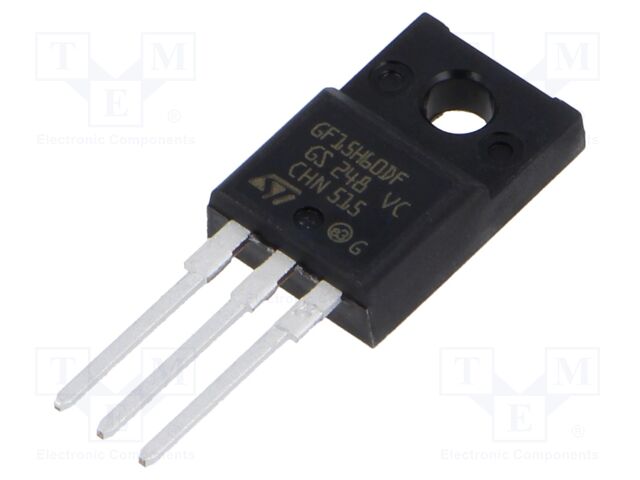 IGBT Single Transistor, 30 A, 1.6 V, 30 W, 600 V, TO-220FP, 3 Pins